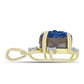 Pendente de Prata com Banho de Ouro com Drusy Azul e Topázio Branco