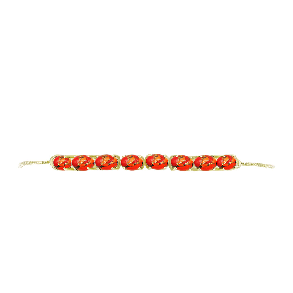 Pulseira de Prata com Banho de Ouro com Turquesa de Mohave  Contraste: Cabeca de Veado (800) 2 