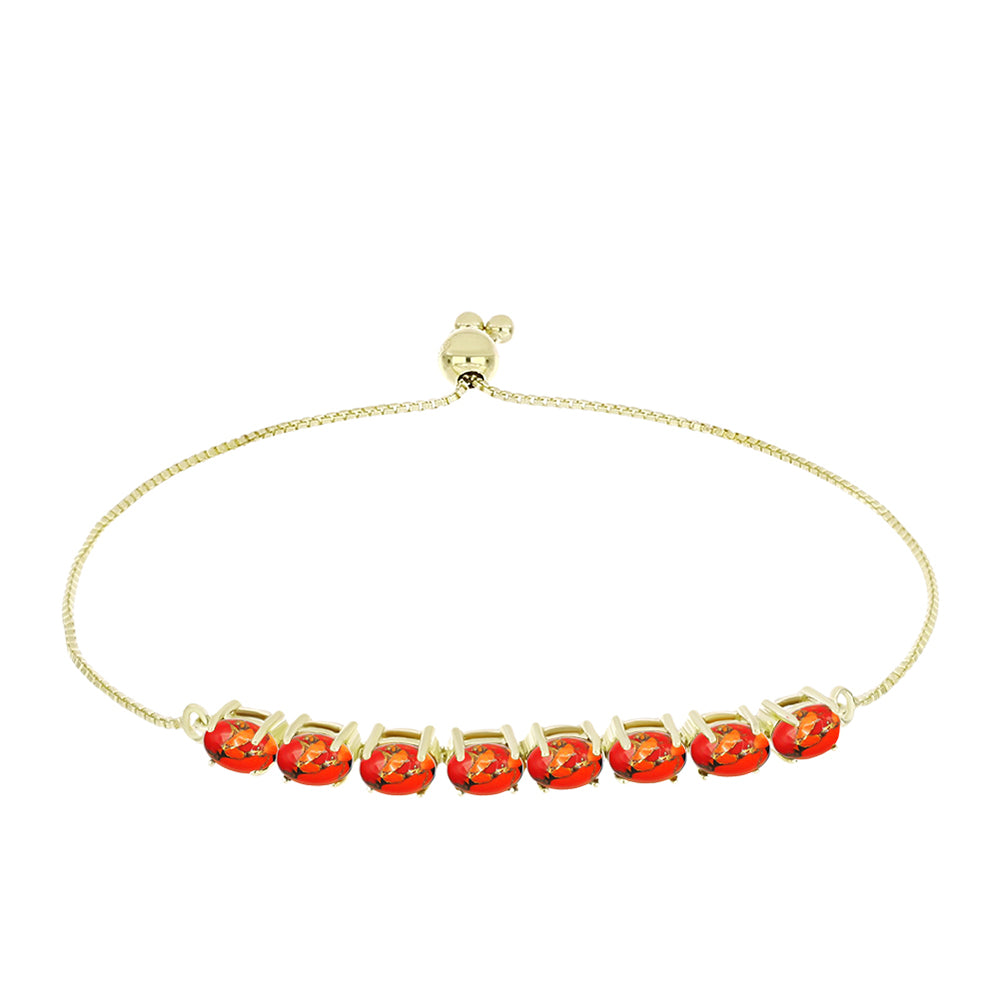 Pulseira de Prata com Banho de Ouro com Turquesa de Mohave  Contraste: Cabeca de Veado (800) 1 