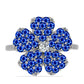 Anel de Prata com Safira Azul Australiana e Topázio Branco  Contraste: Cabeca de Veado (800)