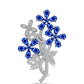 Alfinete de Prata com Safira Azul Australiana e Topázio Branco  Contraste: Cabeca de Veado (800)