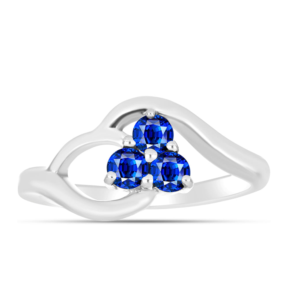 Anel de Prata com Safira Azul Australiana 1 