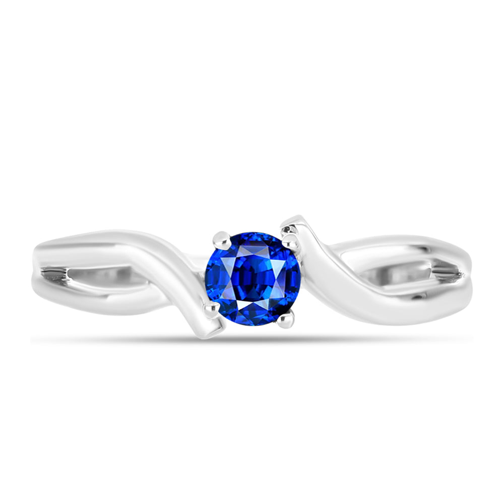 Anel de Prata com Safira Azul Australiana 1 