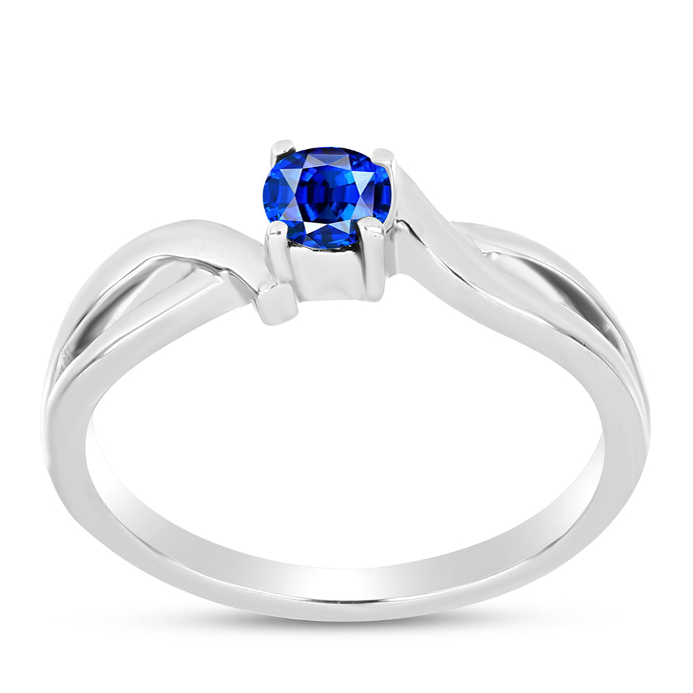 Anel de Prata com Safira Azul Australiana 3 