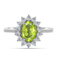 Anel de Prata com Peridoto de Changbai e Topázio Branco