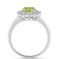 Anel de Prata com Peridoto de Changbai e Topázio Branco