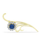 Alfinete de Prata com Banho de Ouro com Drusy Azul e Topázio Branco  Contraste: Cabeca de Veado (800)