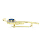 Alfinete de Prata com Banho de Ouro com Drusy Azul e Topázio Branco  Contraste: Cabeca de Veado (800)