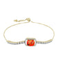 Pulseira de Prata com Banho de Ouro com Turquesa de Mohave e Topázio Branco  Contraste: Cabeca de Veado (800)