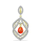 Pendente de Prata com Banho de Ouro com Turquesa de Mohave e Topázio Branco  Contraste: Cabeca de Veado (800)