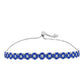 Pulseira de Prata com Safira Azul Australiana e Topázio Branco  Contraste: Cabeca de Veado (800)