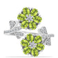 Anel de Prata com Peridoto de Changbai e Topázio Branco  Contraste: Cabeca de Veado (800)