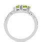 Anel de Prata com Peridoto de Changbai e Topázio Branco  Contraste: Cabeca de Veado (800)