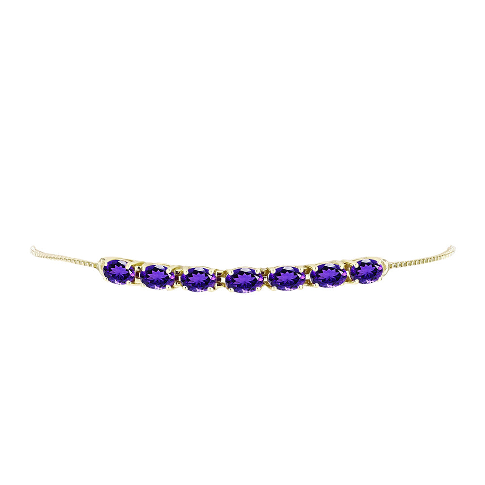 Pulseira de Prata com Banho de Ouro com Ametista de Marrocos  Contraste: Cabeca de Veado (800) 2 