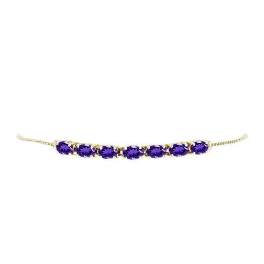 Pulseira de Prata com Banho de Ouro com Ametista de Marrocos  Contraste: Cabeca de Veado (800)