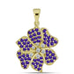 Pendente de Prata com Banho de Ouro com Ametista de Marrocos e Topázio Branco  Contraste: Cabeca de Veado (800)