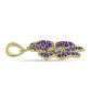 Pendente de Prata com Banho de Ouro com Ametista de Marrocos e Topázio Branco  Contraste: Cabeca de Veado (800)