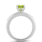 Anel de Prata com Peridoto de Changbai e Topázio Branco