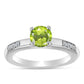 Anel de Prata com Peridoto de Changbai e Topázio Branco