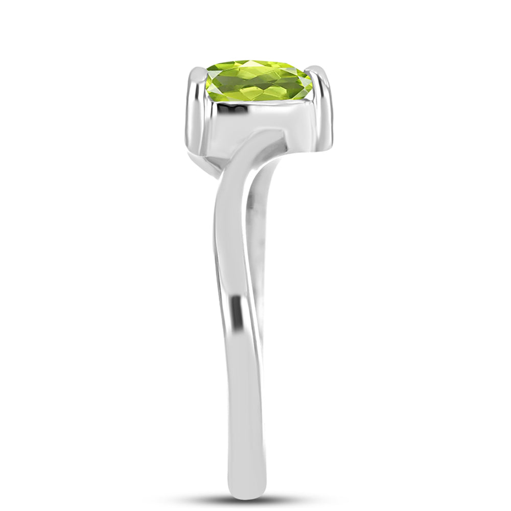 Anel de Prata com Peridoto de Changbai e Topázio Branco 4 