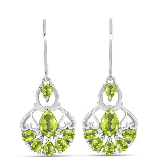 Brincos de Prata com Peridoto de Changbai