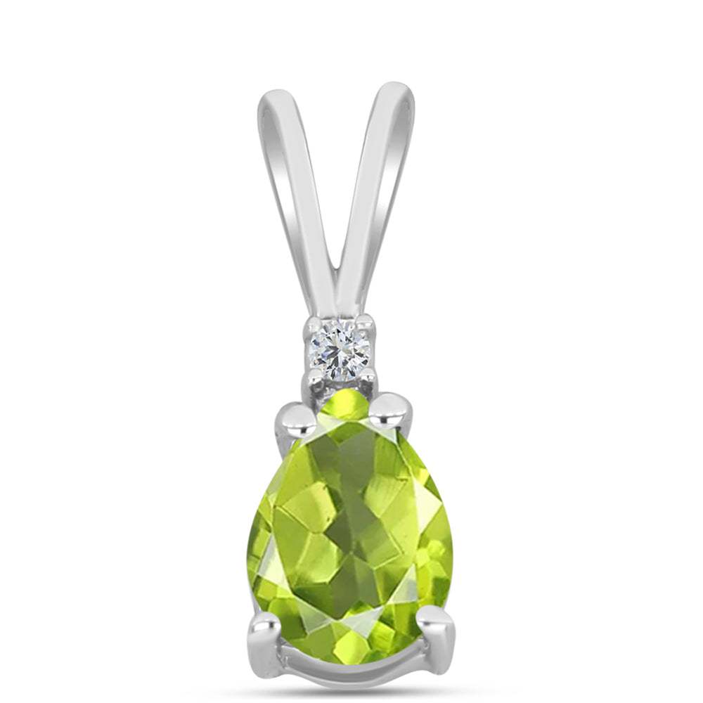 Pendente de Prata com Peridoto de Changbai e Topázio Branco 1 