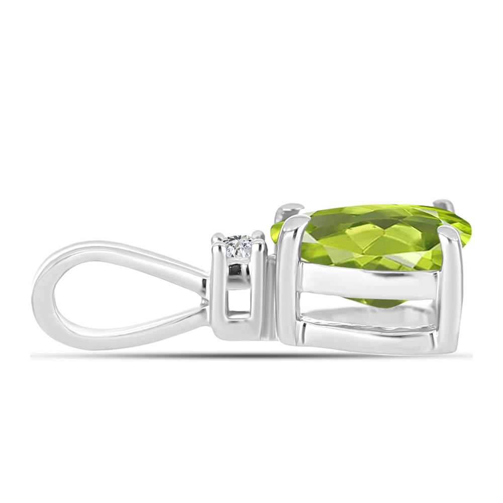 Pendente de Prata com Peridoto de Changbai e Topázio Branco