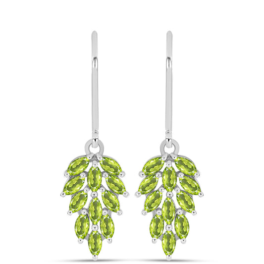 Brincos de Prata com Peridoto de Changbai