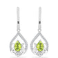 Brincos de Prata com Peridoto de Changbai e Topázio Branco