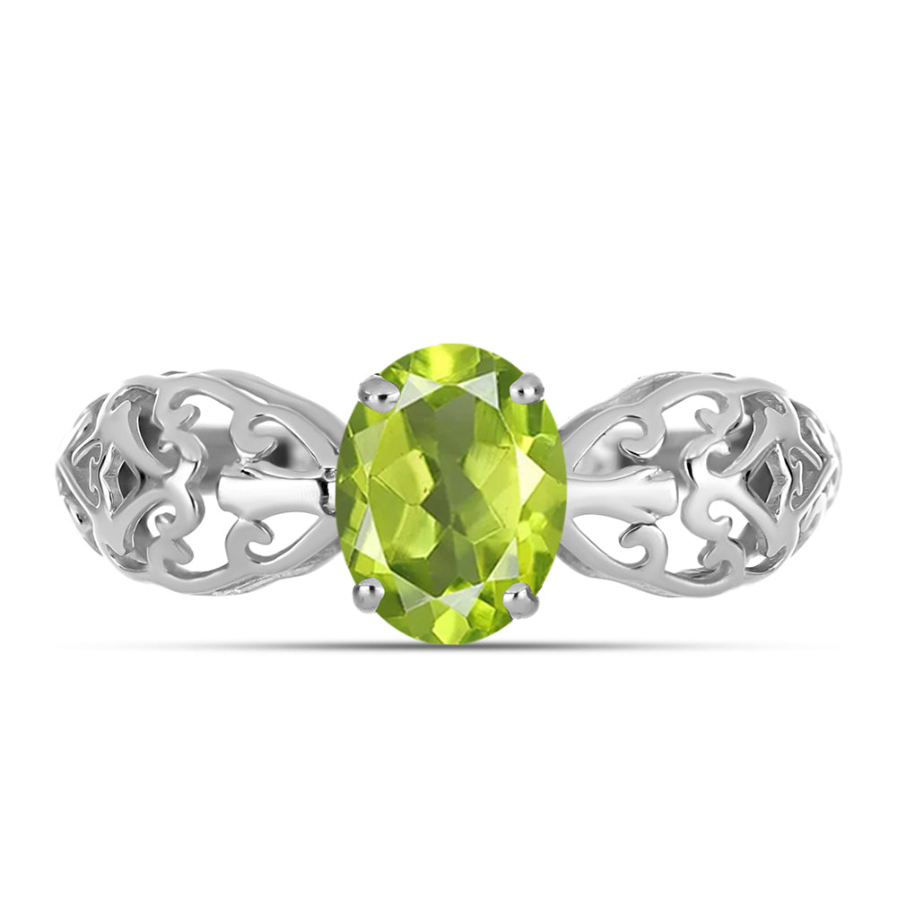 Anel de Prata com Peridoto de Changbai