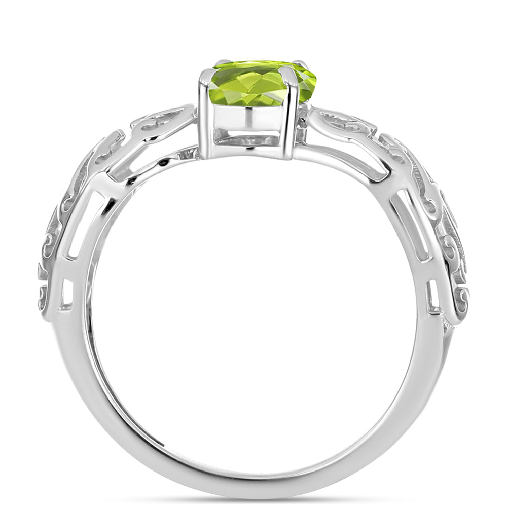 Anel de Prata com Peridoto de Changbai
