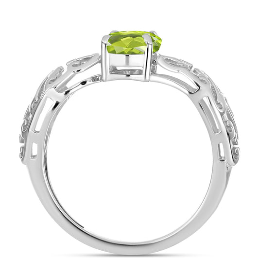 Anel de Prata com Peridoto de Changbai