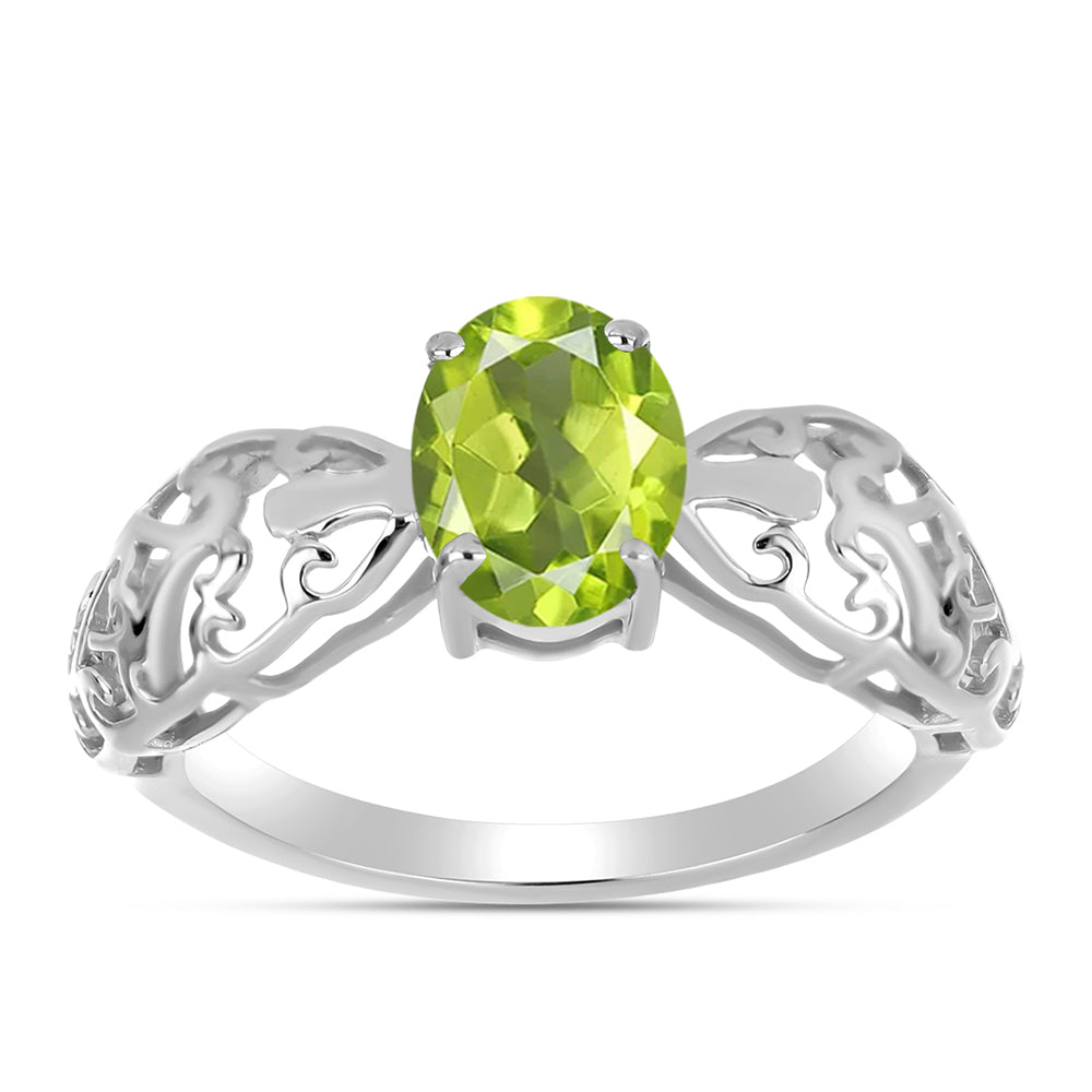 Anel de Prata com Peridoto de Changbai