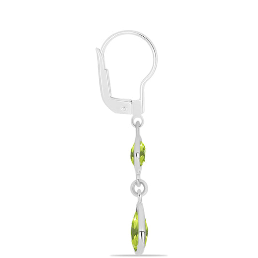 Brincos de Prata com Peridoto de Changbai