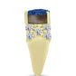 Anel de Prata com Banho de Ouro com Drusy Azul e Topázio Branco  Contraste: Cabeca de Veado (800)