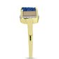 Anel de Prata com Banho de Ouro com Drusy Azul e Topázio Branco  Contraste: Cabeca de Veado (800)