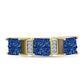 Anel de Prata com Banho de Ouro com Drusy Azul e Topázio Branco  Contraste: Cabeca de Veado (800)