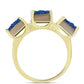 Anel de Prata com Banho de Ouro com Drusy Azul e Topázio Branco  Contraste: Cabeca de Veado (800)