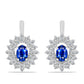 Brincos de Prata com Safira Azul Australiana e Topázio Branco