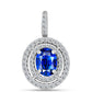 Pendente de Prata com Safira Azul Australiana e Topázio Branco