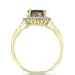Anel de Prata com Banho de Ouro com Drusy Azul e Topázio Branco
