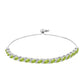 Pulseira de Prata com Peridoto de Changbai e Topázio Branco  Contraste: Cabeca de Veado (800)