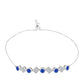 Pulseira de Prata com Safira Azul Australiana e Topázio Branco  Contraste: Cabeca de Veado (800)