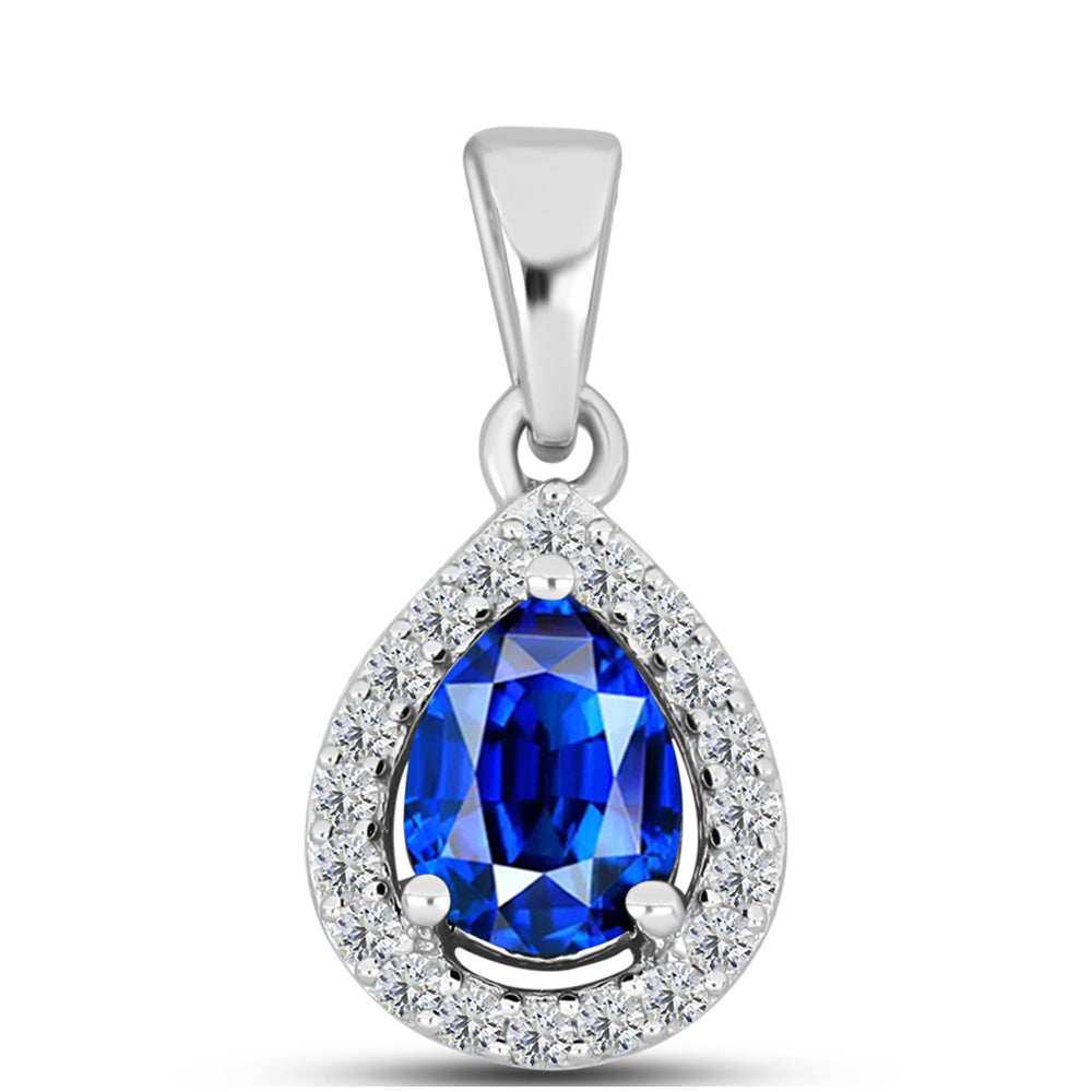 Pendente de Prata com Safira Azul Australiana e Topázio Branco
