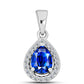 Pendente de Prata com Safira Azul Australiana e Topázio Branco