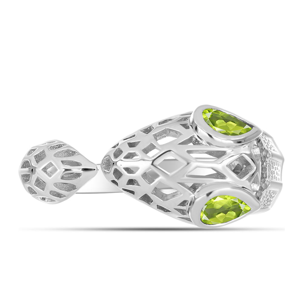 Anel de Prata com Peridoto de Changbai  Contraste: Cabeca de Veado (800) 2 