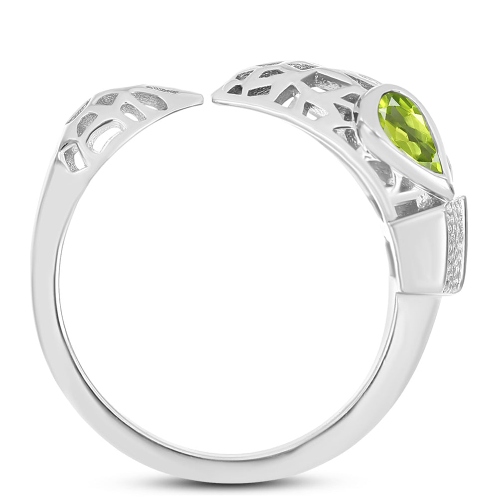 Anel de Prata com Peridoto de Changbai  Contraste: Cabeca de Veado (800)