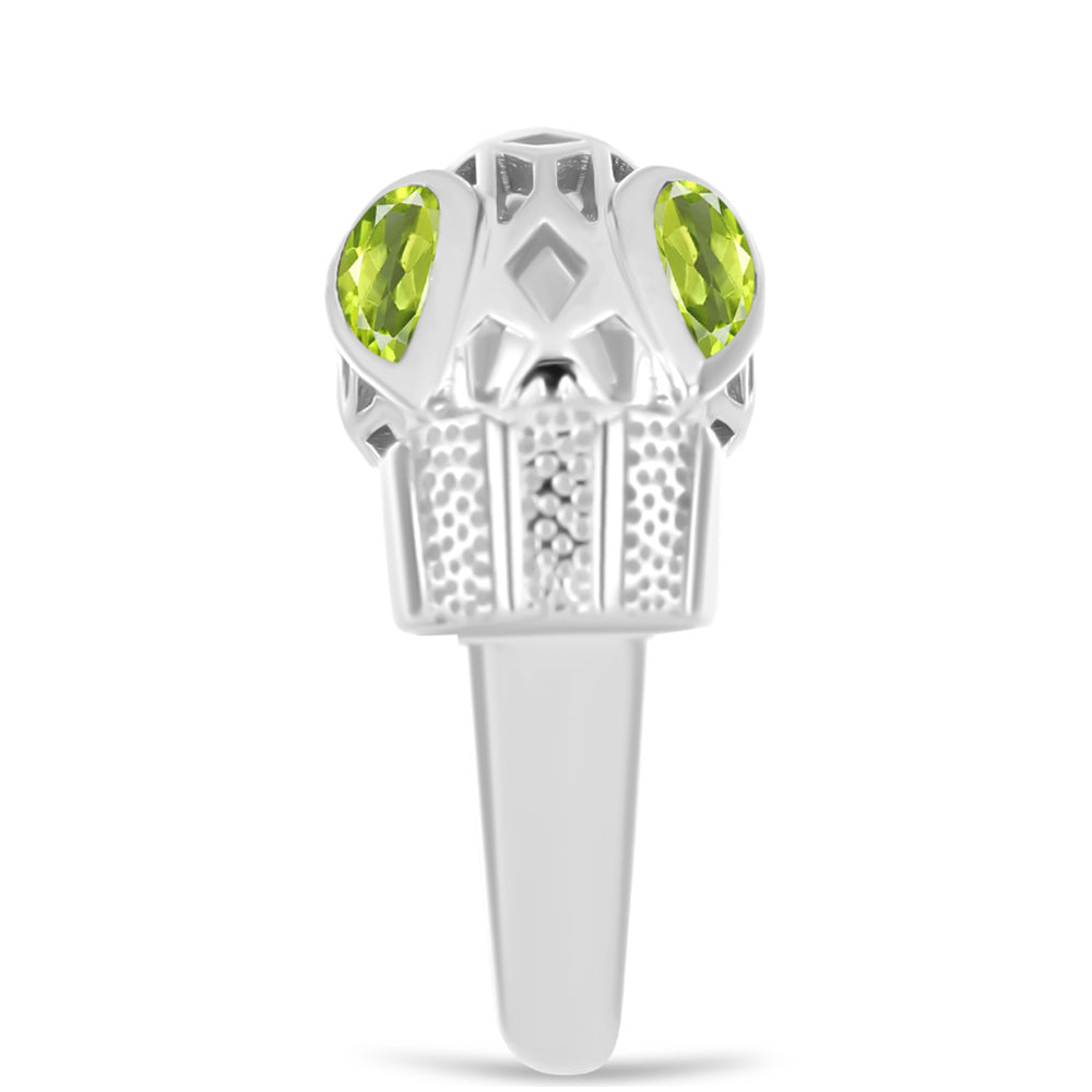 Anel de Prata com Peridoto de Changbai  Contraste: Cabeca de Veado (800)