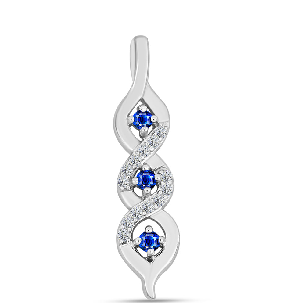 Pendente de Prata com Safira Azul Australiana e Topázio Branco 1 