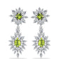 Brincos de Prata com Peridoto de Changbai e Topázio Branco  Contraste: Cabeca de Veado (800)